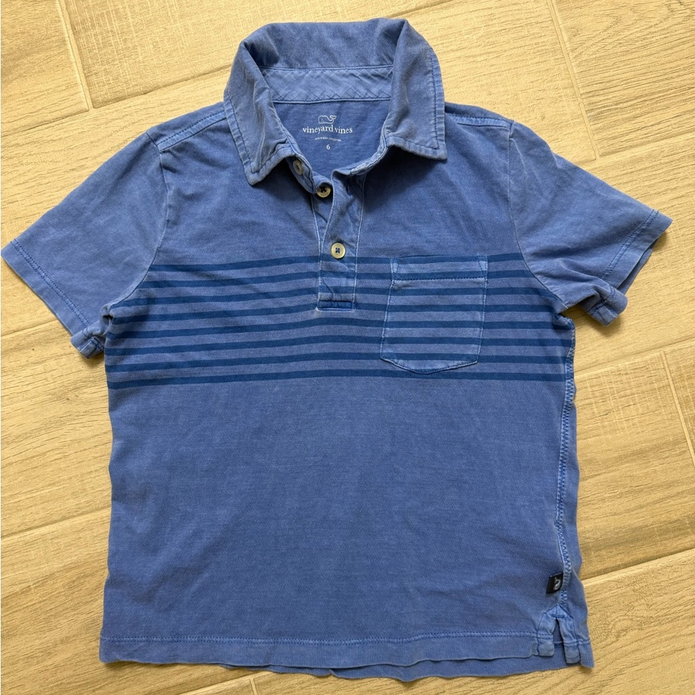 Vineyard Vines Boys Blue Surf Polo